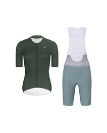 RIVANELLE Cycling short sleeve jersey and shorts - ELEVATE - green